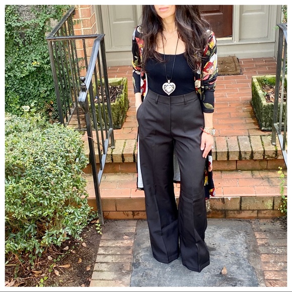 BEST FITTING BLACK SIDE POCKETS WIDE LEG PANTS - Picture 2 of 8